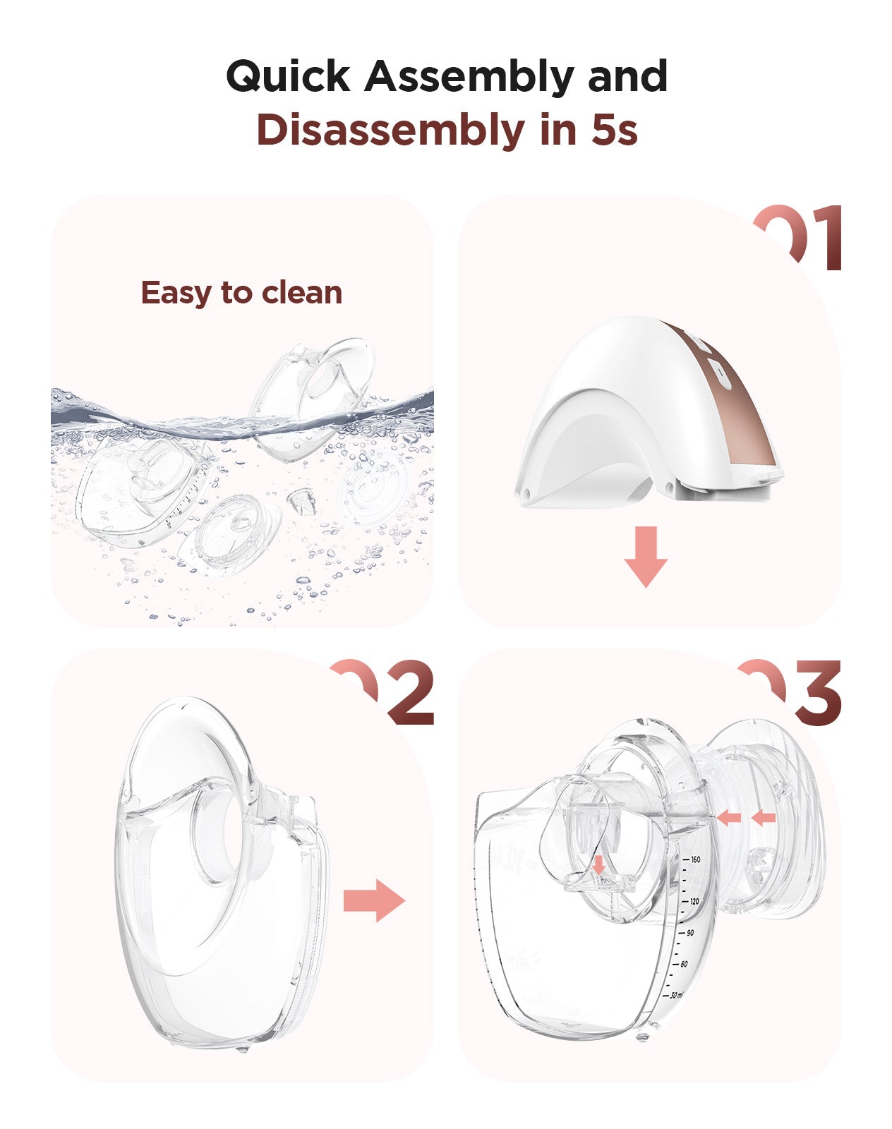 Haokoo Electric Breast Pump Wearable - Discreet Hands Free Breast Pump Portable for Mom