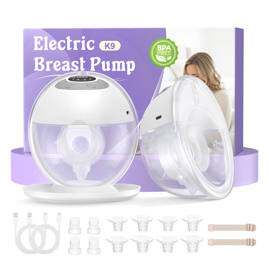Haokoo Wearable Electric Breast Pump, Hands-Free & Wireless Discreet Pump, 4 Modes 12 Levels, Anti-Leak, Upright Stand with Dust Cover, 140-Min Run Time, 4 Flange Sizes, 2 Packs