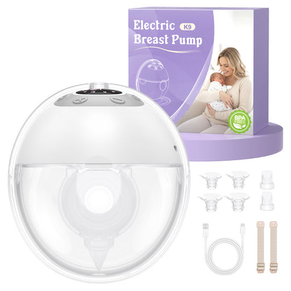Haokoo Wearable Electric Breast Pump, Hands-Free & Wireless Discreet Pump, 4 Modes 12 Levels, Anti-Leak, Upright Stand with Dust Cover, 140-Min Run Time, 4 Flange Sizes
