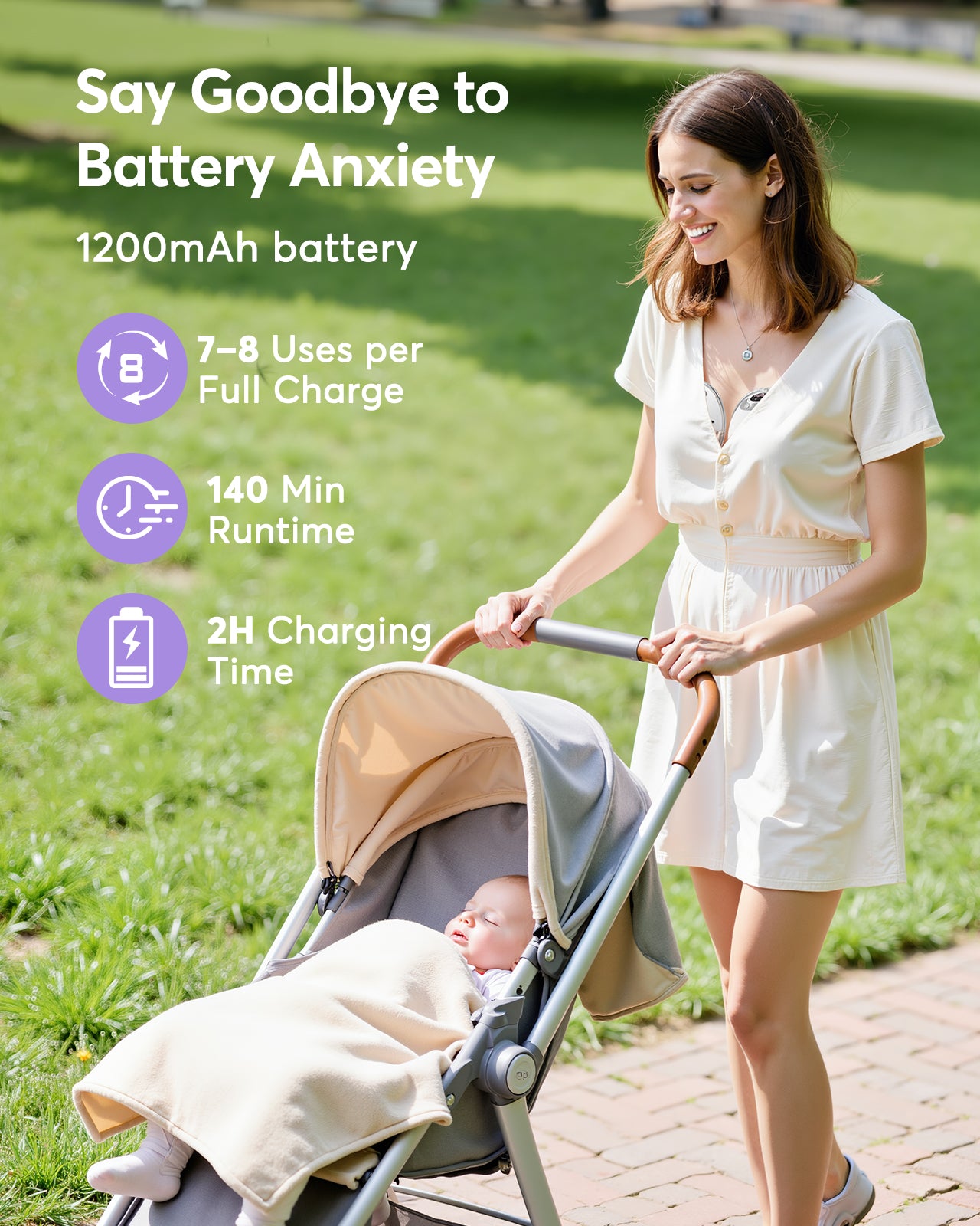 Haokoo Wearable Electric Breast Pump, Hands-Free & Wireless Discreet Pump, 4 Modes 12 Levels, Anti-Leak, Upright Stand with Dust Cover, 140-Min Run Time, 4 Flange Sizes, 2 Packs