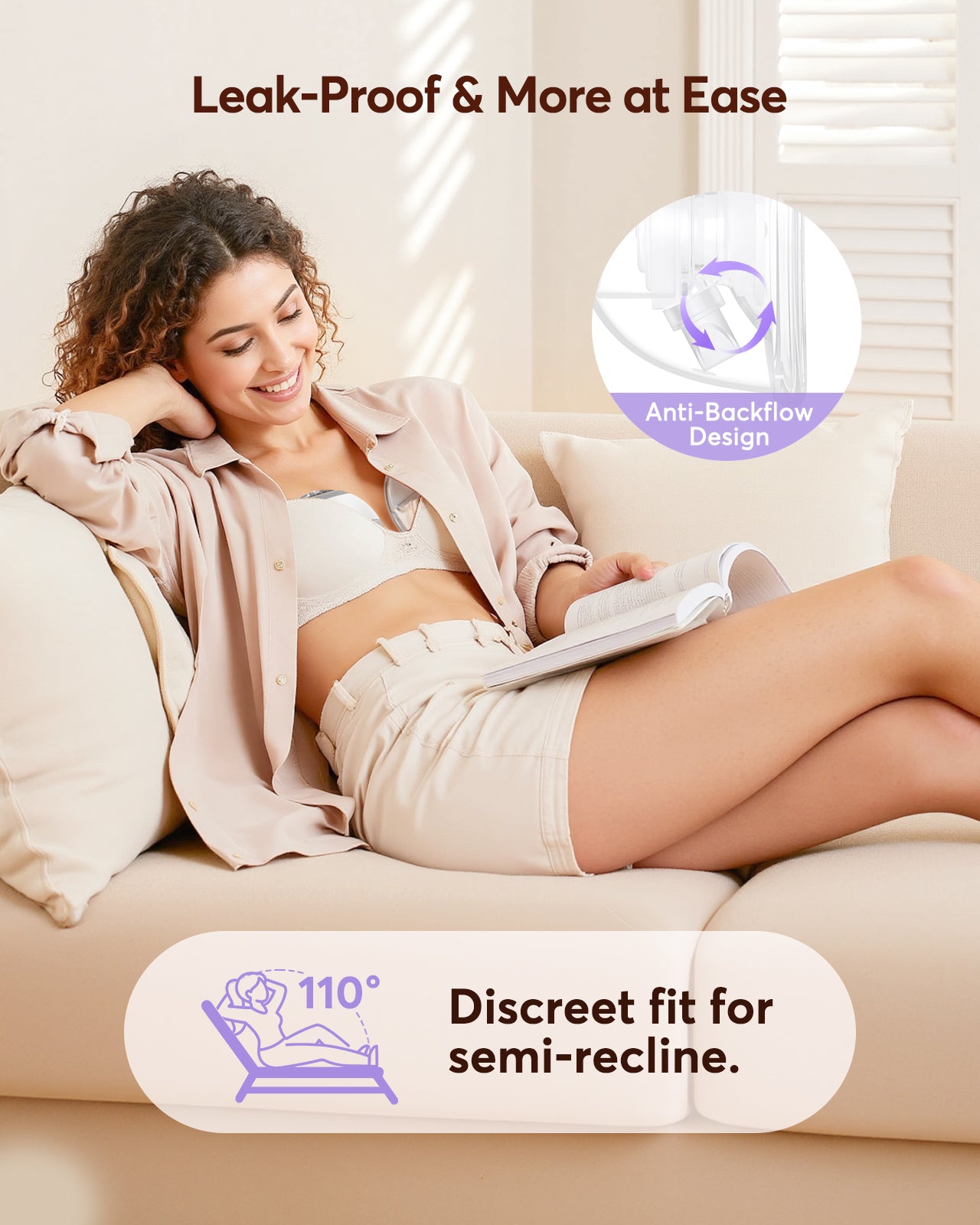 Haokoo Wearable Electric Breast Pump, Hands-Free & Wireless Discreet Pump, 4 Modes 12 Levels, Anti-Leak, Upright Stand with Dust Cover, 140-Min Run Time, 4 Flange Sizes, 2 Packs