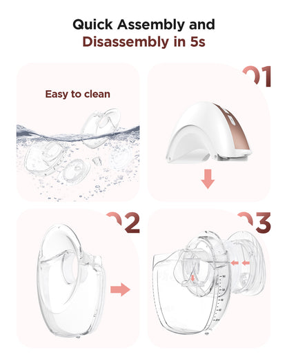 Haokoo Electric Breast Pump Wearable - Discreet Hands Free Breast Pump Portable for Mom