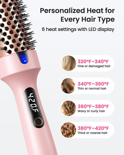 Thermal Brush for Blowout – 1.5 Inch Heated Round Brush with Negative Ions