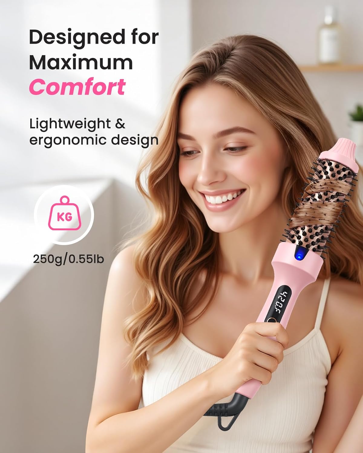 Thermal Brush for Blowout – 1.5 Inch Heated Round Brush with Negative Ions
