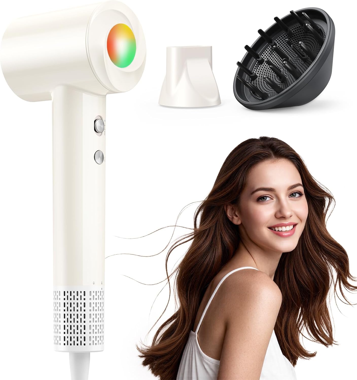 Ion Hair Dryer with Diffuser - Hair Dryer Quick Drying 150,000 RPM