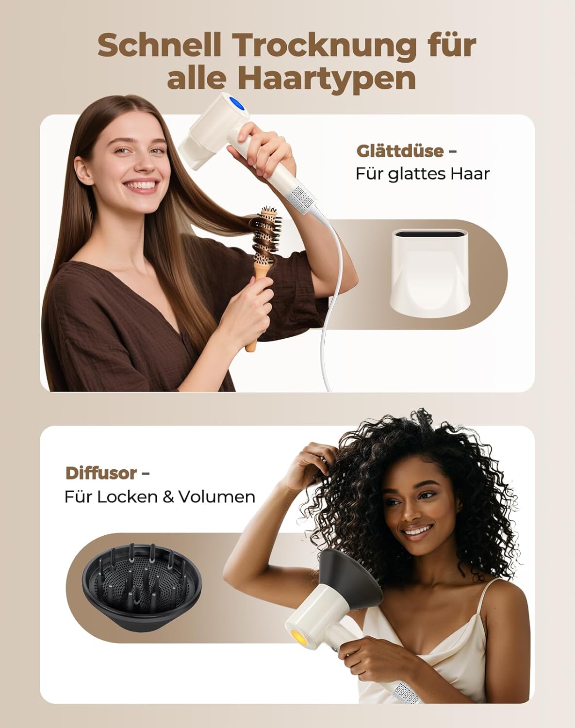 Ion Hair Dryer with Diffuser - Hair Dryer Quick Drying 150,000 RPM