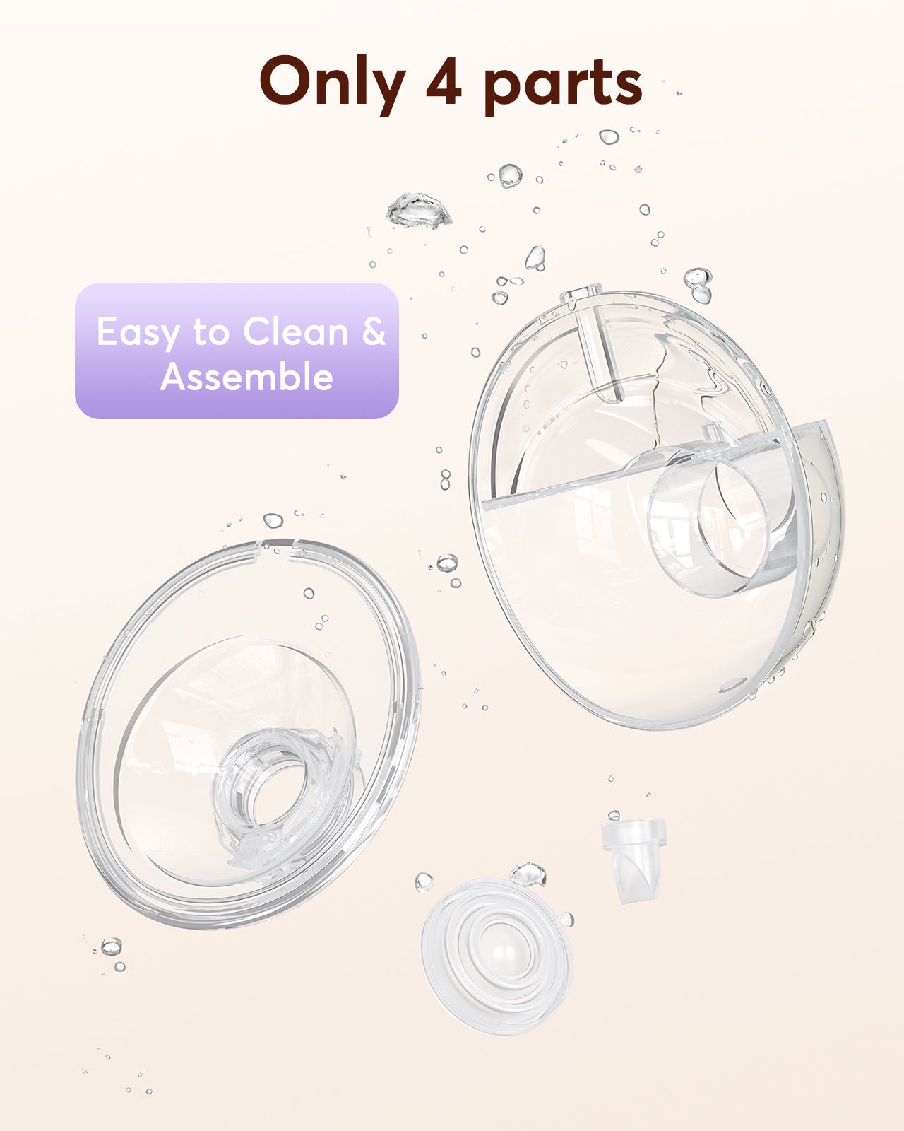 Haokoo Wearable Electric Breast Pump, Hands-Free & Wireless Discreet Pump, 4 Modes 12 Levels, Anti-Leak, Upright Stand with Dust Cover, 140-Min Run Time, 4 Flange Sizes