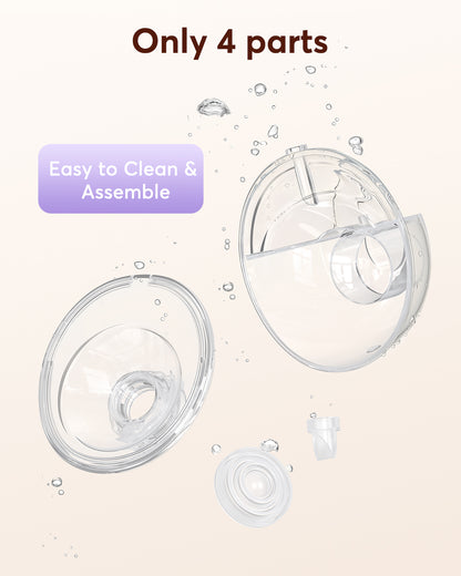 Haokoo Wearable Electric Breast Pump, Hands-Free & Wireless Discreet Pump, 4 Modes 12 Levels, Anti-Leak, Upright Stand with Dust Cover, 140-Min Run Time, 4 Flange Sizes